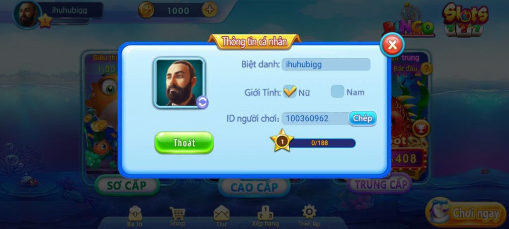 Bấm thoát bắn cá vàng